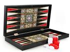 Beautiful Intarsia Look Backgammon Tavla XXL Sedef Tavla