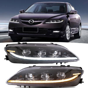 VLAND LED Headlights Fit For 2003-2008 Mazda 6 Speed/S/I Sequential Turn Signals (For: 2006 Mazda 6)