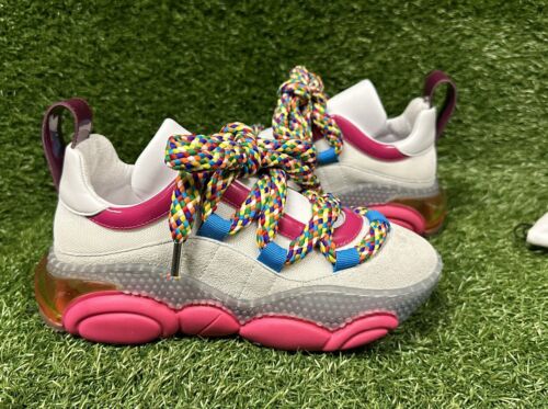 Women's Moschino Bubble Teddy Sneaker White/Pink Sz 8 Wmns