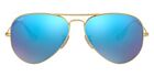 Ray-Ban Unisex Sunglasses RB3025 112/17 Matte Gold Aviator Blue Mirrored 55mm