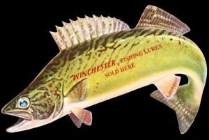 Winchester Fishing Lures Fish Theme DIECUT Metal Sign 18