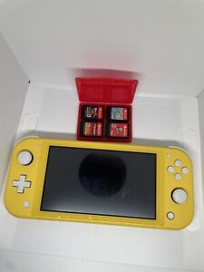 New ListingNintendo Switch Lite Yellow Handheld Console 4 Games Includes