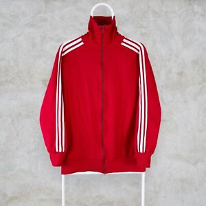Vintage Adidas 70s 80s Red Track Top Jacket Super Rare Made in Yugoslavia Mens S