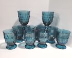 Vintage Colony Whitehall Riviera Blue Footed Tumbler Glasses Set of 10 Cubist