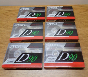 TDK D90 Cassette Tapes Six Pack NEW SEALED