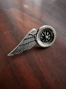 Winged Wheel Pin Vintage Police Motorcycle Vest Badge Car Racing Hat Shirt Patch
