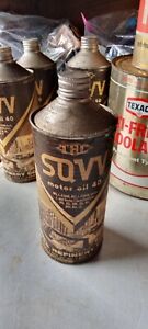 Vintage Oil Can Cone Top Paper Label SQVV Texas Refinery Great Graphics