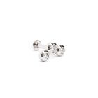 14K REAL Solid Gold Trio Bezel Diamond Curved Stud Helix Cartilage Earring 16G