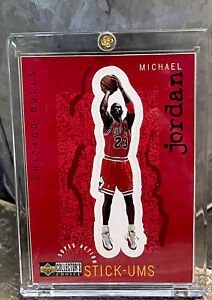 Michael Jordan Card - 90'S RARE INSERT SP - AUTHENTIC STICKER BULLS JERSEY #23