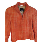 Akris Bergdorf Goodman Orange Blazer Jacket Zip Front Size 8