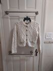 Maje Cream Moxy Cable Knit Gold Button Crop Cardigan Size 1 US Small