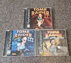 Tomb Raider PS1 Sony PlayStation Lot of 3 Games Complete with Manuals