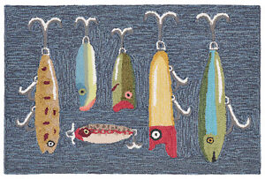 GREAT LAKES FISHING LURES INDOOR OUTDOOR AREA RUG - 24