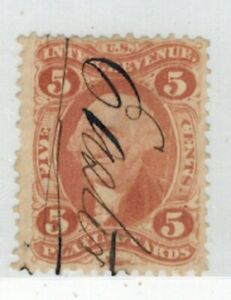 Sc# R 28 Five Cent Playing Cards Revenue Stamp