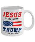 Funny Donald Trump Coffee Mug 11 oz Cup Jesus Is My Savior Trump Is My President