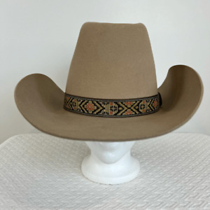 Lanning Dynafelt Canadian Cowboy Cattleman Rancher Hat Tan Felt 7 3/8 59