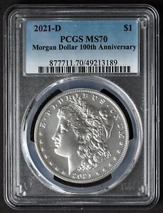New Listing2021-D PCGS MS70 MORGAN Silver $1 Dollar Coin Denver Mint MS70 w/Box COA