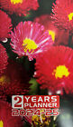 2024-2025 2-Year 2YR Monthly Pocket Planner Calendar Diary Pink Red Mums Flowers