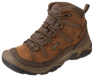 KEEN 1026769 Circadia Mid WP Waterproof Hiking Boots for Men - Bison/Brindle -
