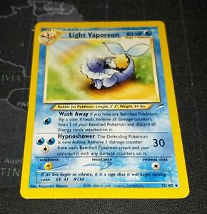 Pokémon TCG Light Vaporeon 52/105 Neo Destiny Regular Uncommon