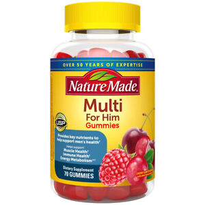 70 Nature Made Multivitamin for Him Gummies For Muscle Immune Energy Metabolism