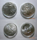2021 1oz American Silver Eagles CAPSULATED 2 Coin LOT_ FIRST & LAST TYPE 1 &2 BU