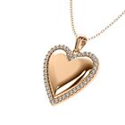 Mothers Day - .45 CT Round Cut Lab Grown Diamond Heart Pendant 14k Rose Gold