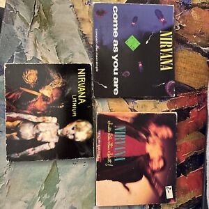 3 Nirvana CD Singles Original Come As You Are Lithium Smells Like Teen Spirit