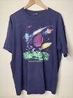 Vintage Human-I-Tees Space Shirt Mens Sz 2XL Planets Cosmos Art Tee 90s