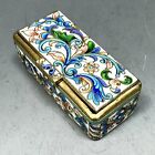 Antique Russian Imperial 84 Silver Enamel Box Gold Wash
