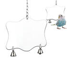 Parrot Mirror with Bells for Cage Acrylic Large Bird Mirror Cage Toy Bird Toy