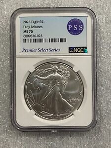 2023 American Silver Eagle Dollar Coin NGC MS70 Early Releases Premier Select