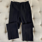 Escada Black Wool Flat Front Luxury Trousers Pants Straight Leg  36 S 6