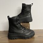 Sorel Caribou X  Women’s 9 Black Leather Combat Platform Waterproof Rain Boots