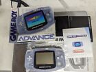 Nintendo GameBoy Advance GBA Clear Glacier Video Game Console AGB-001 With Box