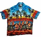 Vintage Hawaiian Aloha Beach Hula Girl Dancers Tropical Shirt KENNINGTON XXL EUC