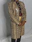Womens Leather Snakeskin Coat M INC Real animal print vintage 90s Y2K Mob Wife