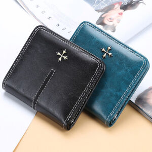 Slim Women's Mini Wallet Small Clutch Bifold Leather Coin Purse Card Pocket Gift