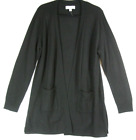 NEW M Magaschoni 100% Cashmere Open Front Cardigan in Black SZ S #S6394