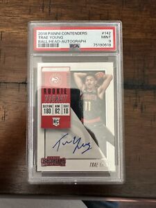 New Listing2018 Panini Contenders Trae Young RC Ticket Auto #149 PSA 9!