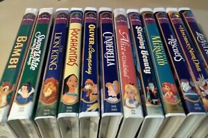 Disney Masterpiece Collection VHS Tapes Lot of 12 Alice Rescuers Cinderella