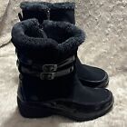 Khombu Spice Black Winter Snow Boots Faux Fur Womens Size 9M