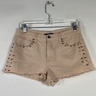 Forever 21 Jean Shorts Women's 26 Cut Off Hot Pants Pink Mid Rise Studded Casual
