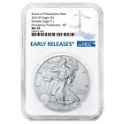2021 (P) $1 American Silver Eagle NGC MS70 Emergency Production ER Blue Label