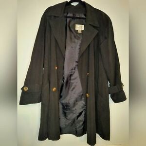 Vintage Jacqueline Ferrar Black Trench Coat Size Large