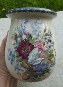 New ListingHome & Garden Party Ltd 2000 Utensil Spoon Jar Crock Vase Floral Stoneware 6