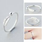 925 Silver Simple Leaves Rings Open Finger Ring Women Jewelry Adjustable