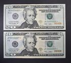 2 total $20 Dollar Star Notes Low Serial # 2009 AU condition **Crispy ** FRN's