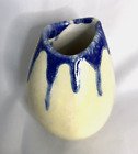 Art Studio Pottery Blue Glaze Drip Vase Small 3