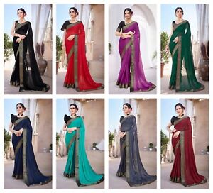 Indian Pakistani Bollywood Ethnic Blouse Sari Party Wear Wedding Designer Saree
